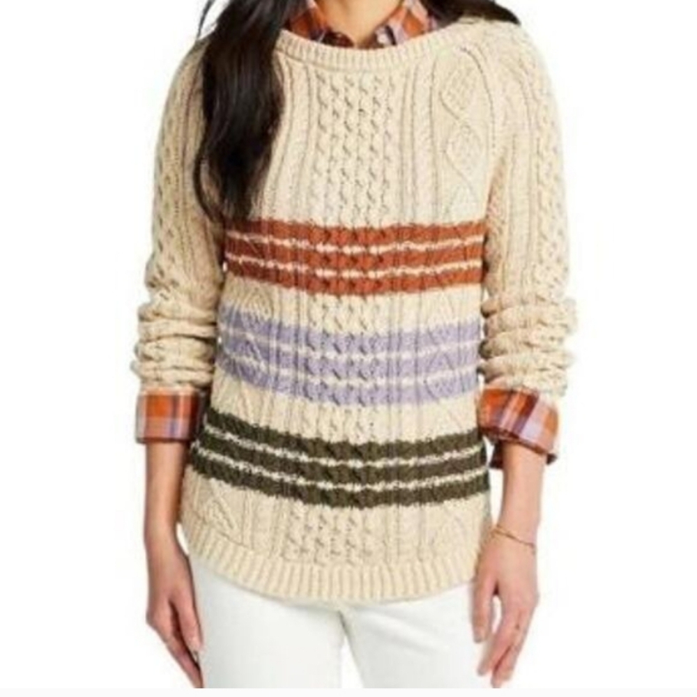 L.L. Bean Signature Fisherman's Cable Knit Tunic Sweater, Sz M